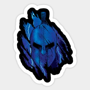 Spartan Warrior Helmet Blue Sticker